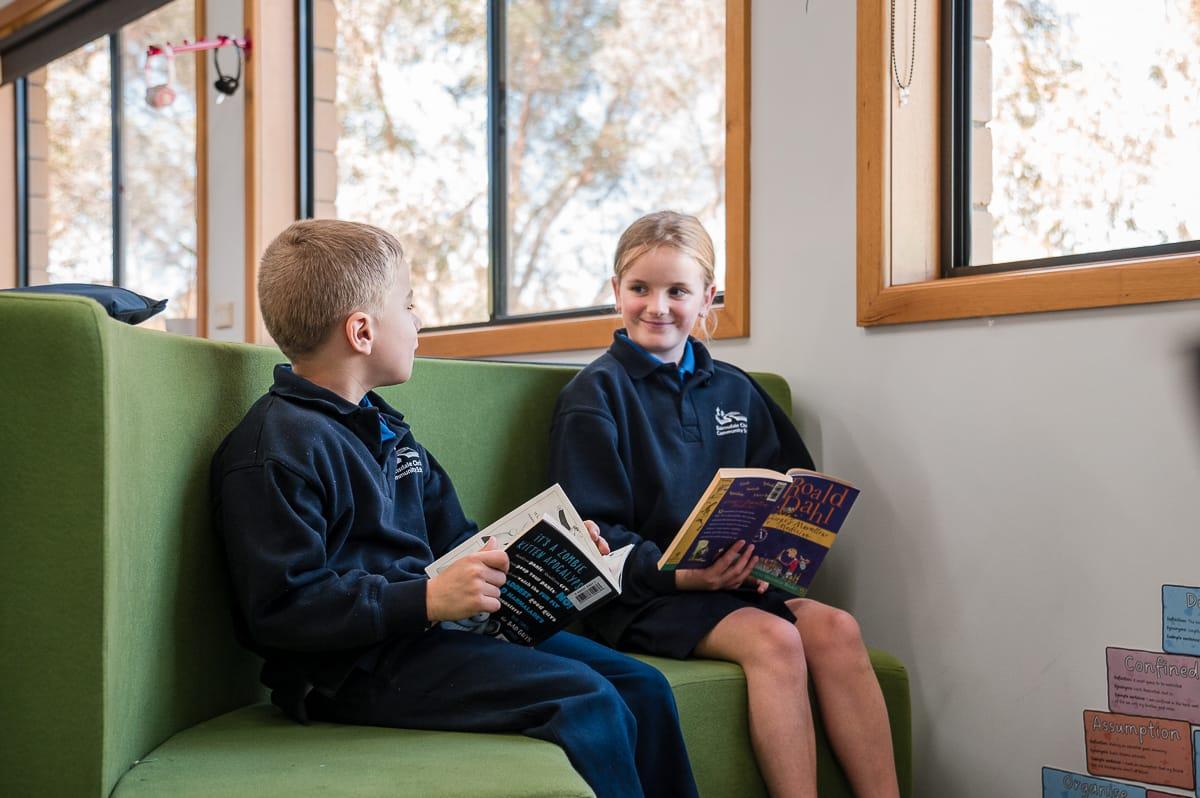 A smiling high school student at Bairnsdale Christian College, highlighting a positive and supportive learning environment.